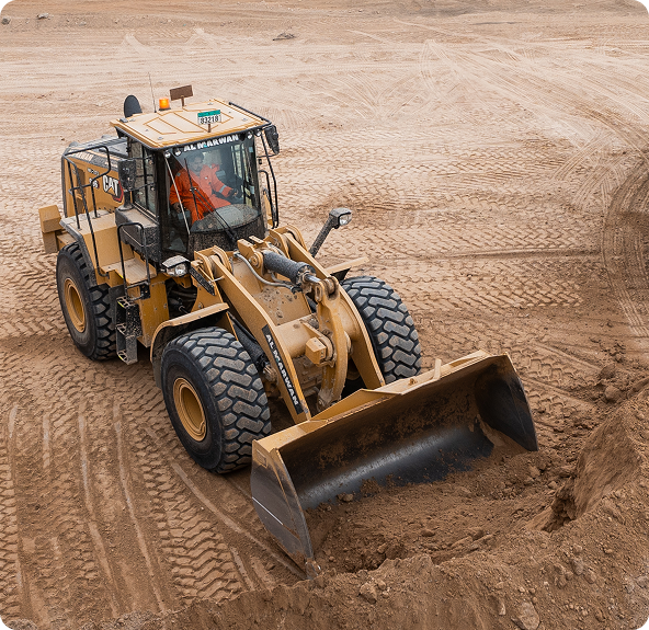 Kobelco Excavator and Powerscreen Crusher in construction