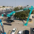 Large Excavators, 80 ton, High Bed, 22 meters Boom Right Side View