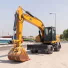 2014 Caterpillar M318D Wheeled Excavator Front Left View