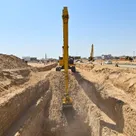 125-ton Excavator,Long Boom on action