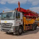 2011 Sany Concrete Pump with Actros 33 Truck Mercedes Front Left View