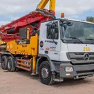 2011 Sany Concrete Pump with Actros 33 Truck Mercedes Front Right View