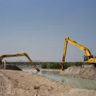 Al Marwan Excavators, 125 ton, Long Boom on digging action