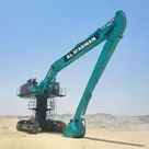 high bed excavator 85 ton front right view