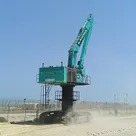 high bed excavator 85 ton rear right view