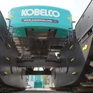 Kobelco SK380 Amphibious Long Boom Excavator  undercarriage view