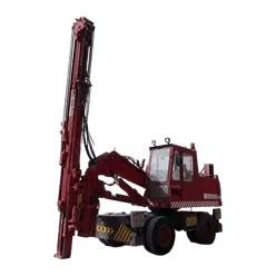 1980 Liebherr A911C Excavator with ABI Piling Rig White Background View - PD-0003