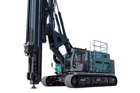 ABI TM26 Piling Rig with Vibro Hammer Attachment White Background View