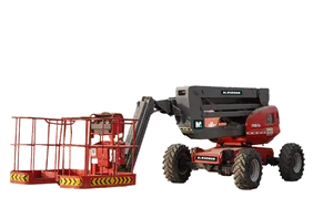 Manitou 160ATJ Articulating-Boom Manlift White Background Image