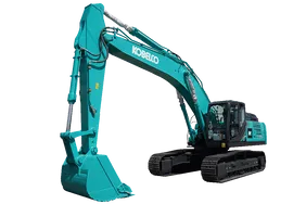 Kobelco SK350LC-10 Track Excavator White Background Image