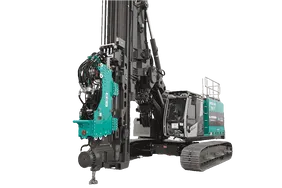 ABI TM22 Piling Rig with Vibro Hammer Attachment White Background View