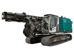 ABI TM20 Piling Rig with Vibro Hammer Attachment White Background View