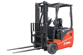 Socma FB18N Three Wheel Electric Forklift White Background Image