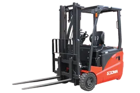 Socma FB16N Three Wheel Electric Forklift White Background Image