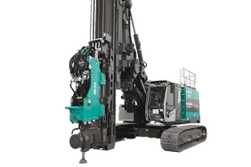 SR35 F with ABI Mobilram Piling Rig White Background