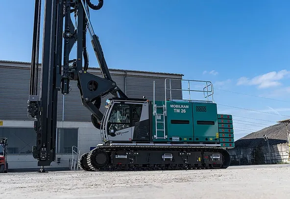 ABI TM26 Piling Rig with Vibro Hammer Attachment Left Side View