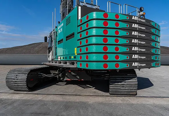 ABI TM26 Piling Rig with Vibro Hammer Attachment Rear Right View