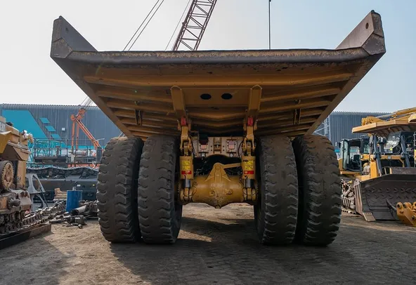 2023 Caterpillar 777 Rigid Dump Truck Rear View