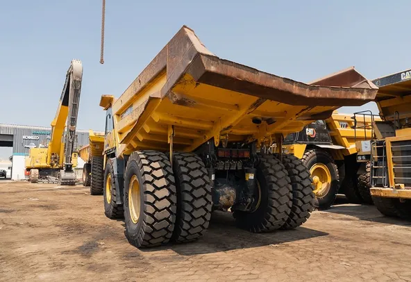 2022 Komatsu HD465-7EO Rigid Dump Truck Rear Left View