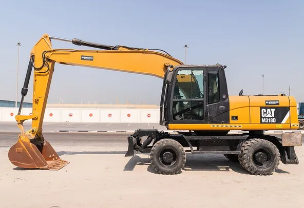 2014 Caterpillar M318D Wheeled Excavator Left Side View