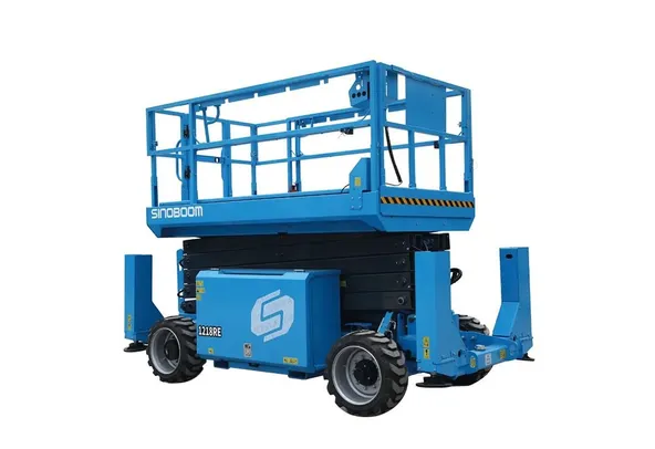 1218RE Electric Scissor Lift White Side image