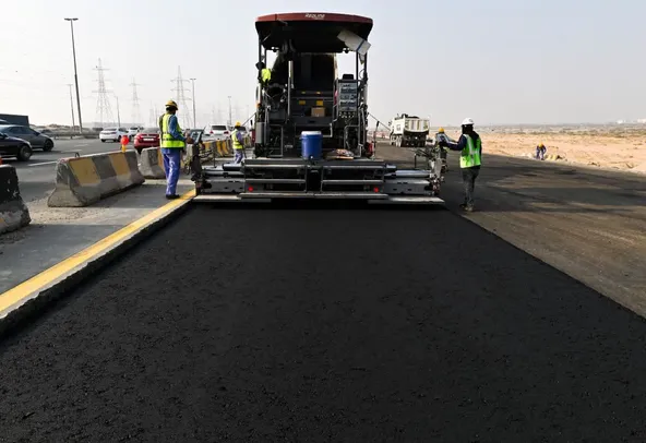 13-ton Asphalt Pavers on action by Al Marwan