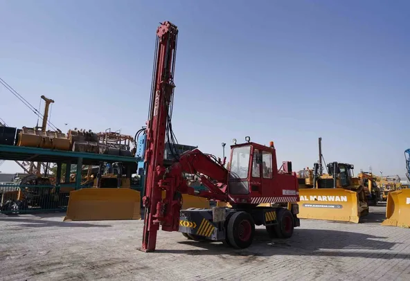1980 Liebherr A911C Excavator with ABI Piling Rig Front Left View - PD-0003