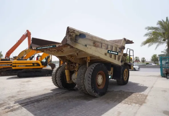 1995 Cat 769C Rigid Dump Truck Rear Right View - RD-0186