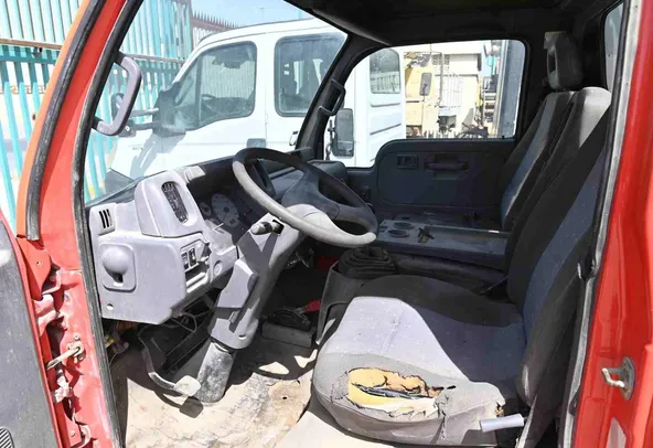 2003 Multitel 160 ALU DS Boom Lift on Nissan Cabstar Truck Cabin View - LF-0058