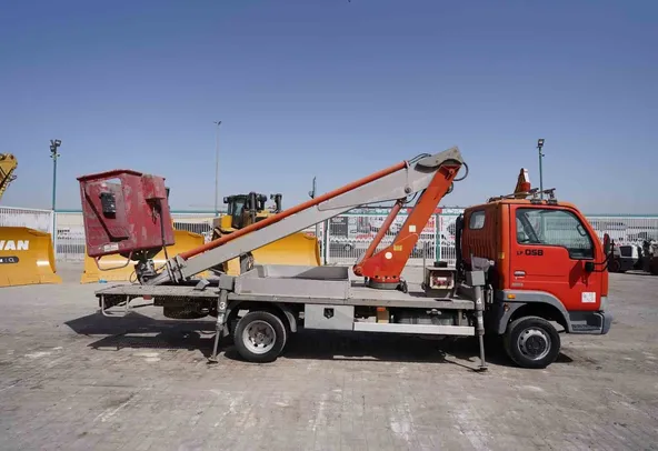 2003 Multitel 160 ALU DS Boom Lift on Nissan Cabstar Truck Right View - LF-0058