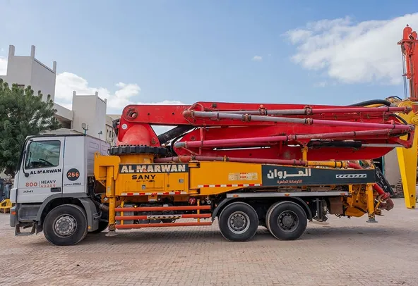 2011 Sany Concrete Pump with Actros 33 Truck Mercedes Left Side View