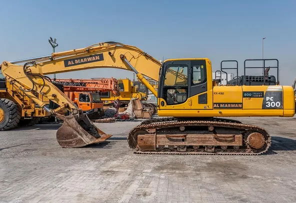 2017 Komatsu PC300-8MO Track Excavator Left Side View