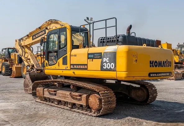 2017 Komatsu PC300-8MO Track Excavator Rear Left View
