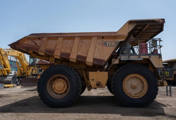 2019 Caterpillar 777E Rigid Dump Truck Right Side View