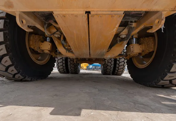 2019 Caterpillar 777E Rigid Dump Truck Under Carriage View
