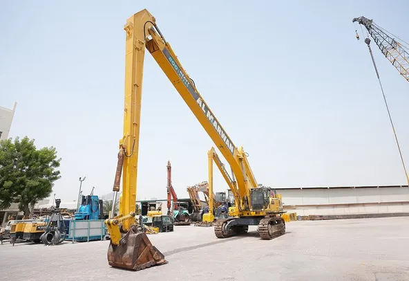 2019 Komatsu PC850SE-8R1 Long Boom Excavator Front Left View