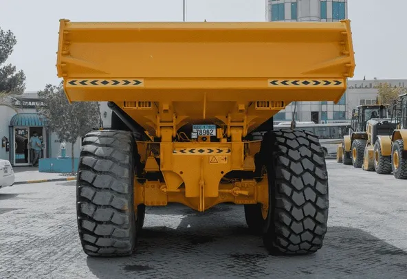 2019 volvo A40G dump truck rear view Image