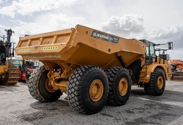 2020 Caterpillar 745 Articulated Dump Truck Rear Right View