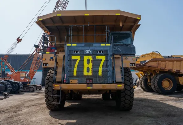 2021 Caterpillar 777E Rigid Dump Truck Front View