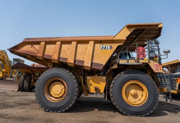 2021 Caterpillar 777E Rigid Dump Truck Right Side View