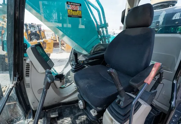 2021 Kobelco SK350LC-10 Track Excavator Inside Cabin View