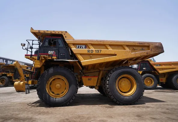 2022 Cat 777E Off-Road Dump Truck-left side view