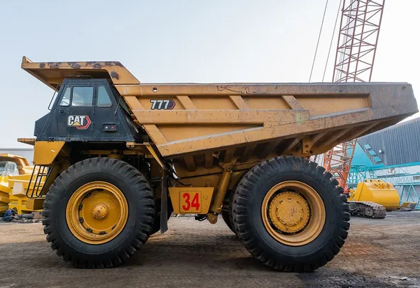 2022 Caterpillar 777 Rigid Dump Truck Left Side View