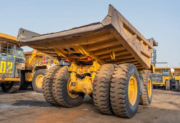 2022 Caterpillar 777 Rigid Dump Truck Rear Right View