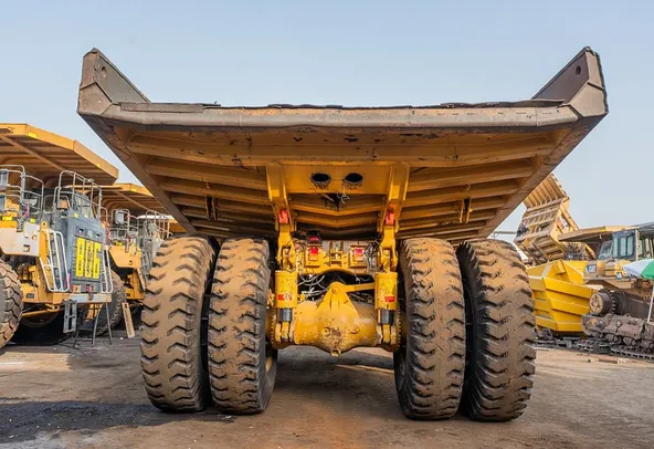 2022 Caterpillar 777 Rigid Dump Truck Rear View