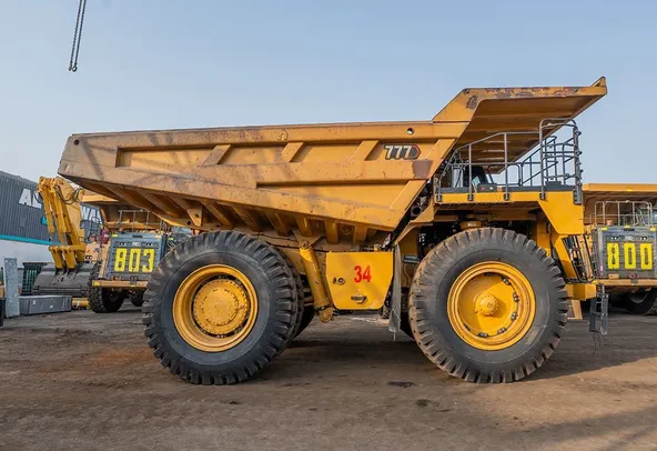 2022 Caterpillar 777 Rigid Dump Truck Right Side View