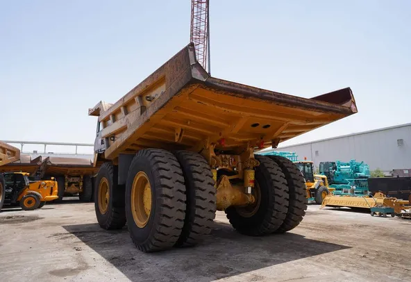 2022 Caterpillar 777E Rigid Dump Truck-Rear Left view