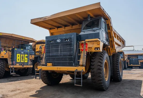 2022 Caterpillar 777E Rigid Dump Truck Front Left View