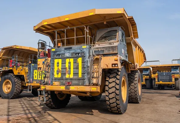 2022 Caterpillar 777E Rigid Dump Truck Front Left View