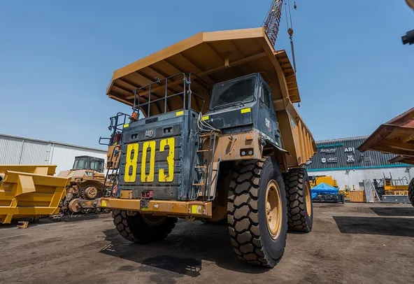 2022 Caterpillar 777E Rigid Dump Truck Front Left View